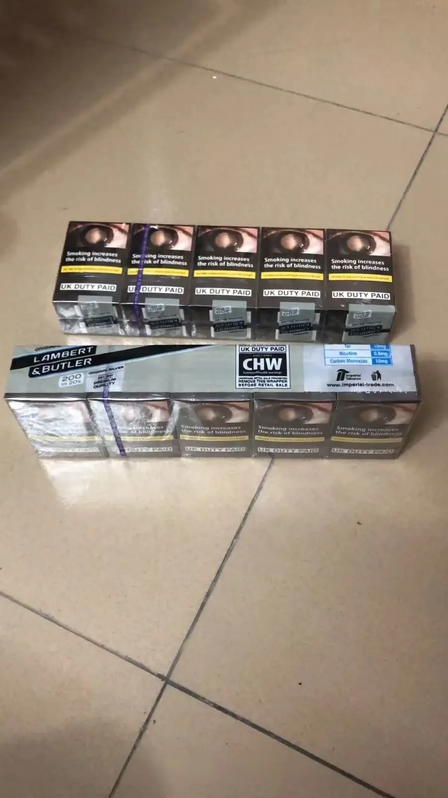 Crushed delivery box with dented corner
