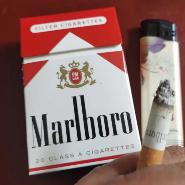 Opened pouch with fresh tobacco close-up
